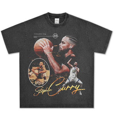 HIGH STREET NBA STAR PRINTED  VINTAGE TEE | CURRY V6.5