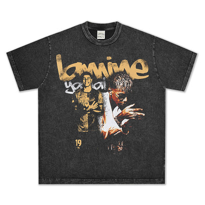 HIGH STREET FOOTBALL STAR PRINTED  VINTAGE TEE | LAMINE YAMAL V5.28