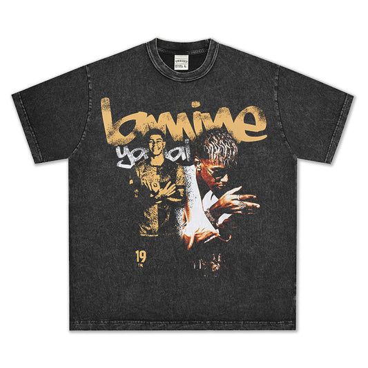 HIGH STREET FOOTBALL STAR PRINTED  VINTAGE TEE | LAMINE YAMAL V5.28