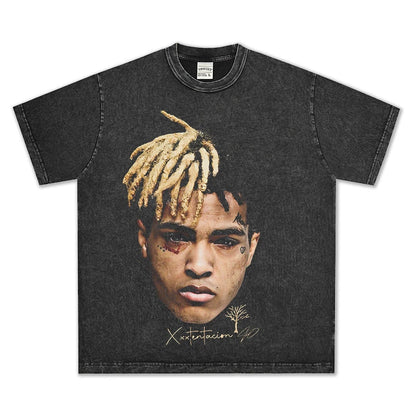 HIGH STREET HIP-HOP STAR PRINTED  VINTAGE TEE |XXX V6.6