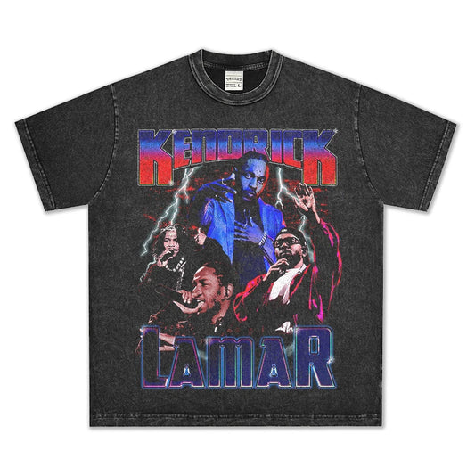 HIGH STREET HIP-HOP STAR PRINTED  VINTAGE TEE |KENDRICK V6.4
