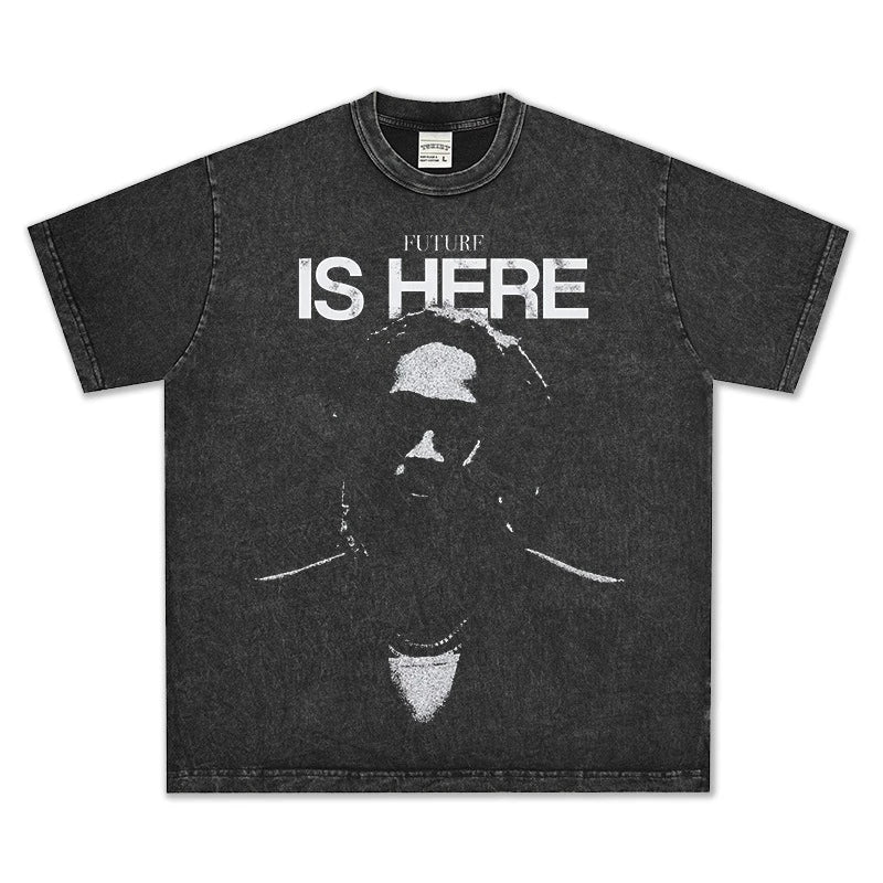 HIGH STREET HIP-HOP STAR PRINTED  VINTAGE TEE |FUTURE V6.5