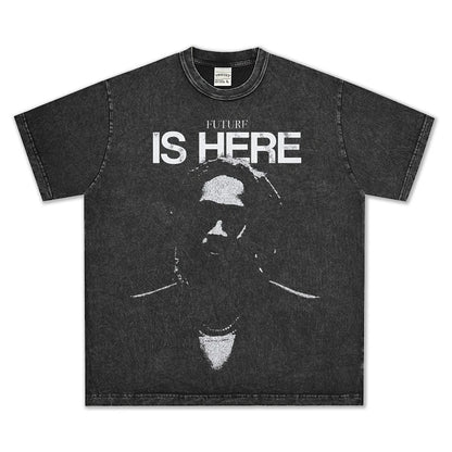 HIGH STREET HIP-HOP STAR PRINTED  VINTAGE TEE |FUTURE V6.5
