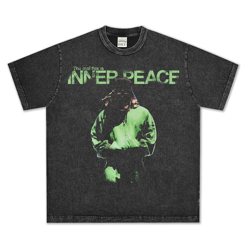 HIGH STREET HIP-HOP STAR PRINTED  VINTAGE TEE |KENDRICK V6.6