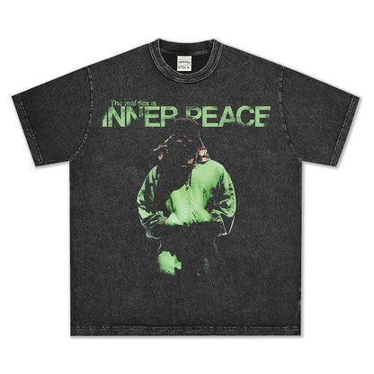 HIGH STREET HIP-HOP STAR PRINTED  VINTAGE TEE |KENDRICK V6.6