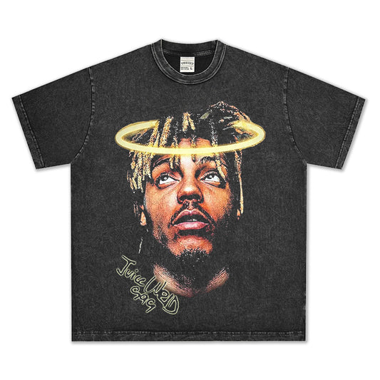 HIGH STREET HIP-HOP STAR PRINTED  VINTAGE TEE |JUICE WRLD V6.5