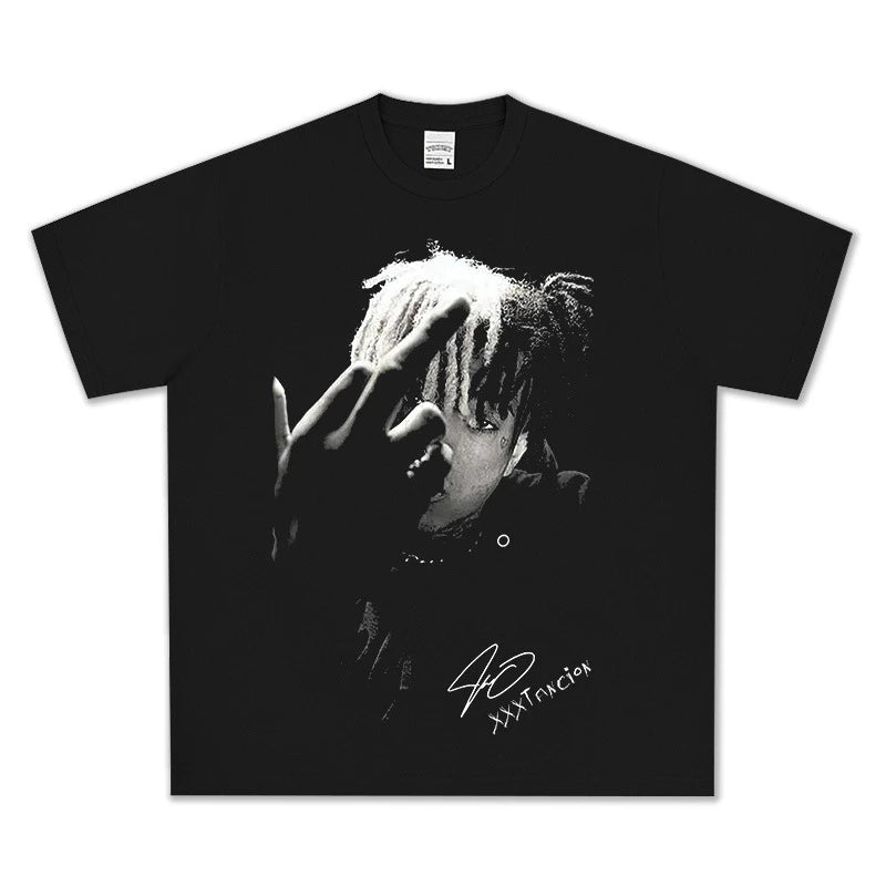 HIGH STREET HIP-HOP STAR PRINTED  VINTAGE TEE |XXX V6.5
