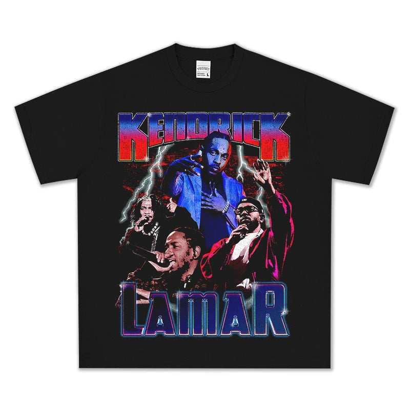 HIGH STREET HIP-HOP STAR PRINTED  VINTAGE TEE |KENDRICK V6.4