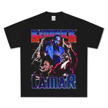 HIGH STREET HIP-HOP STAR PRINTED  VINTAGE TEE |KENDRICK V6.4