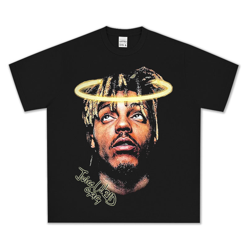 HIGH STREET HIP-HOP STAR PRINTED  VINTAGE TEE |JUICE WRLD V6.5