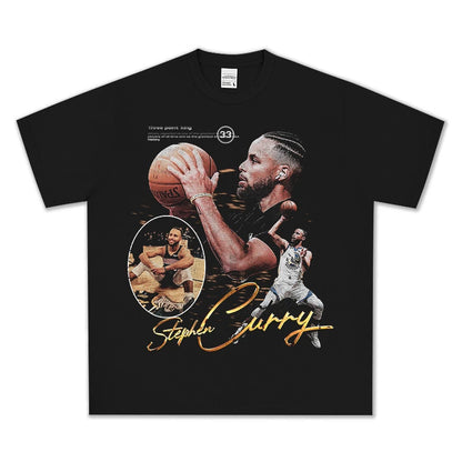 HIGH STREET NBA STAR PRINTED  VINTAGE TEE | CURRY V6.5