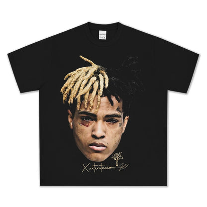 HIGH STREET HIP-HOP STAR PRINTED  VINTAGE TEE |XXX V6.6