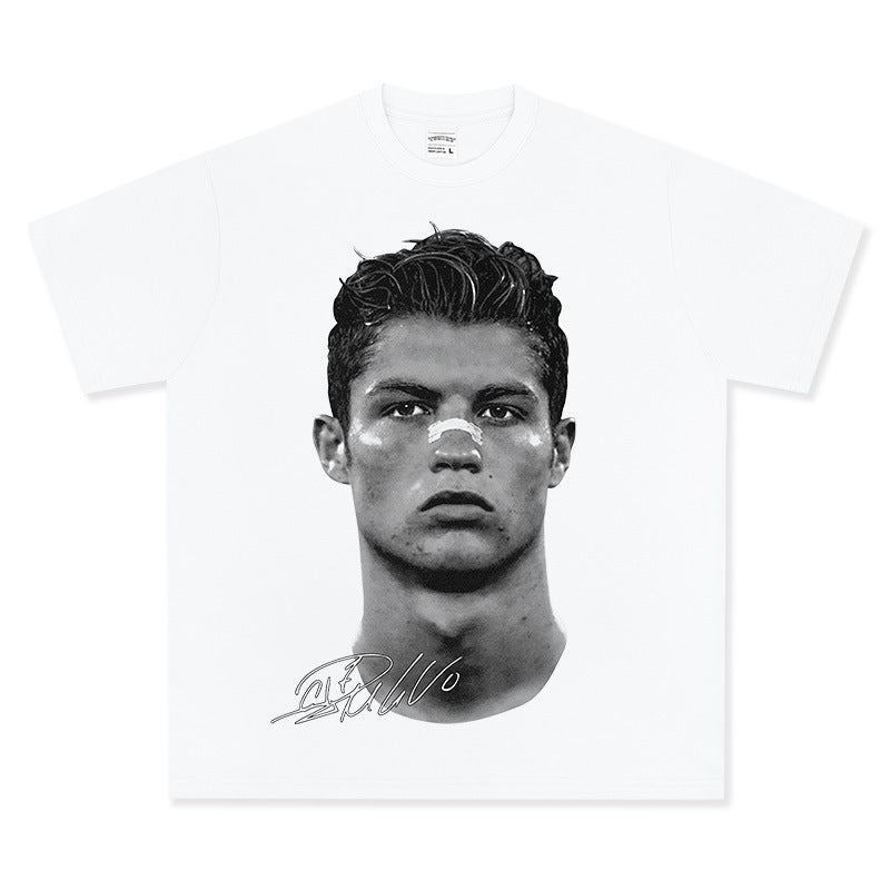 HIGH STREET FOOTBALL STAR PRINTED  VINTAGE TEE | RONALDO V6.2