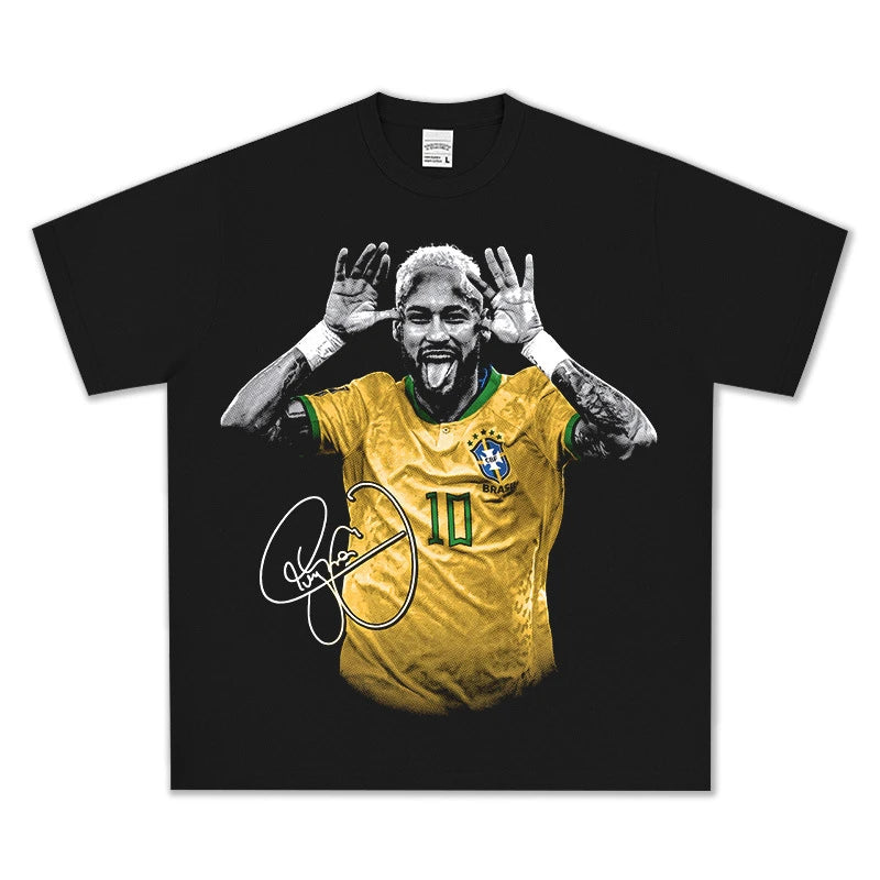 HIGH STREET SOCCER STAR BEDRUCKTES VINTAGE-T-SHIRT | NEYMAR V7.2