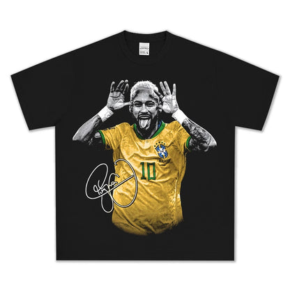 HIGH STREET SOCCER STAR BEDRUCKTES VINTAGE-T-SHIRT | NEYMAR V7.2