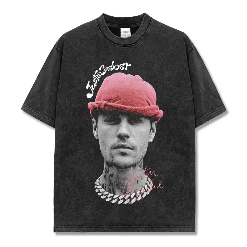 HIGH STREET HIP-HOP STAR BEDRUCKTES VINTAGE-T-SHIRT | CHRIS BROWN V7.6