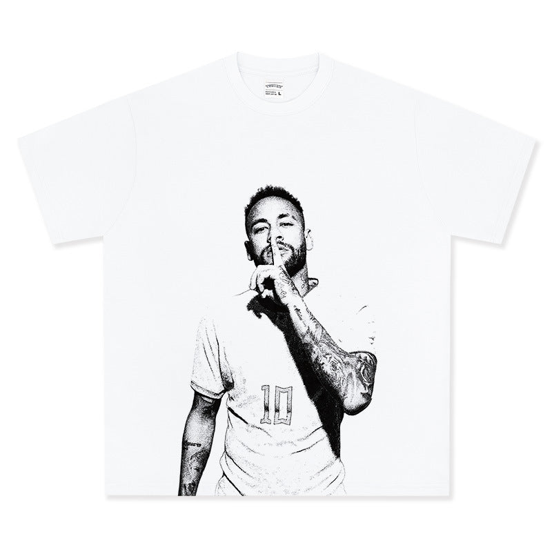 HIGH STREET FOOTBALL STAR PRINTED  VINTAGE TEE | NEYMAR V6.2