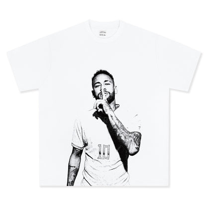 HIGH STREET FOOTBALL STAR PRINTED  VINTAGE TEE | NEYMAR V6.2