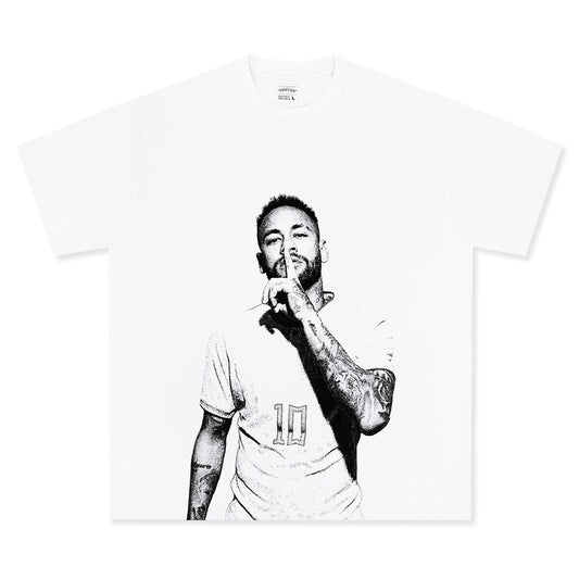 HIGH STREET FOOTBALL STAR PRINTED  VINTAGE TEE | NEYMAR V6.2