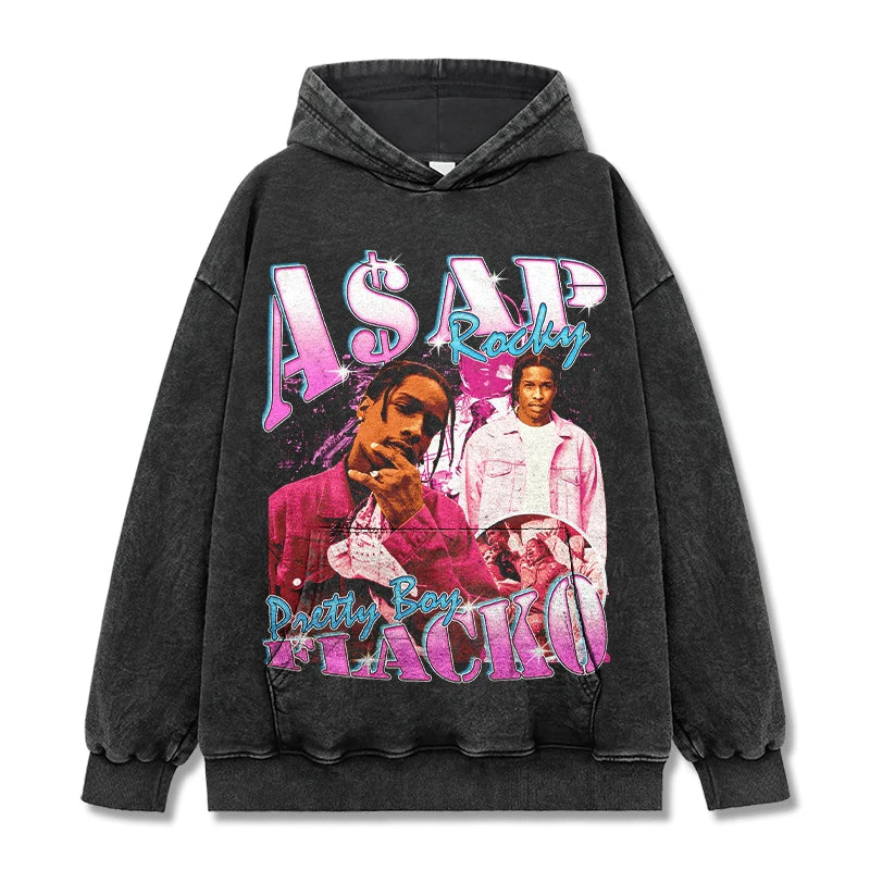T-SHIRT VINTAGE IMPRIMÉ STAR HIP-HOP HIGH STREET | CHRIS BROWN V7.6