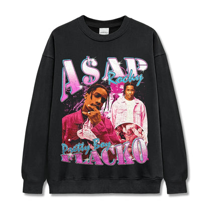 T-SHIRT VINTAGE IMPRIMÉ STAR HIP-HOP HIGH STREET | CHRIS BROWN V7.6