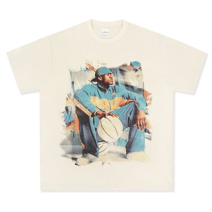 HIGH STREET NBA STAR PRINTED  VINTAGE TEE | JAMES V6.5