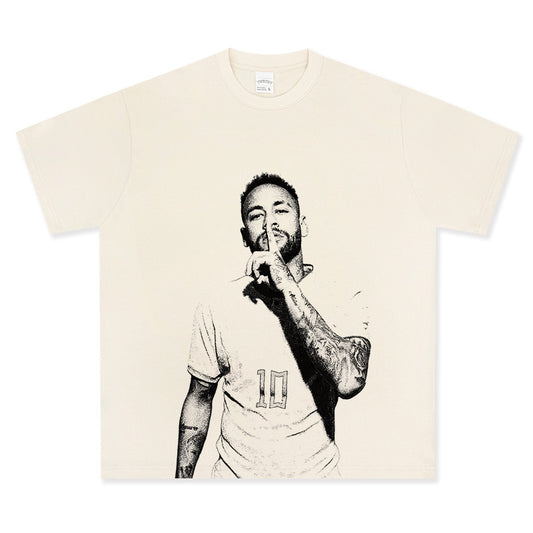 HIGH STREET FOOTBALL STAR PRINTED  VINTAGE TEE | NEYMAR V6.2