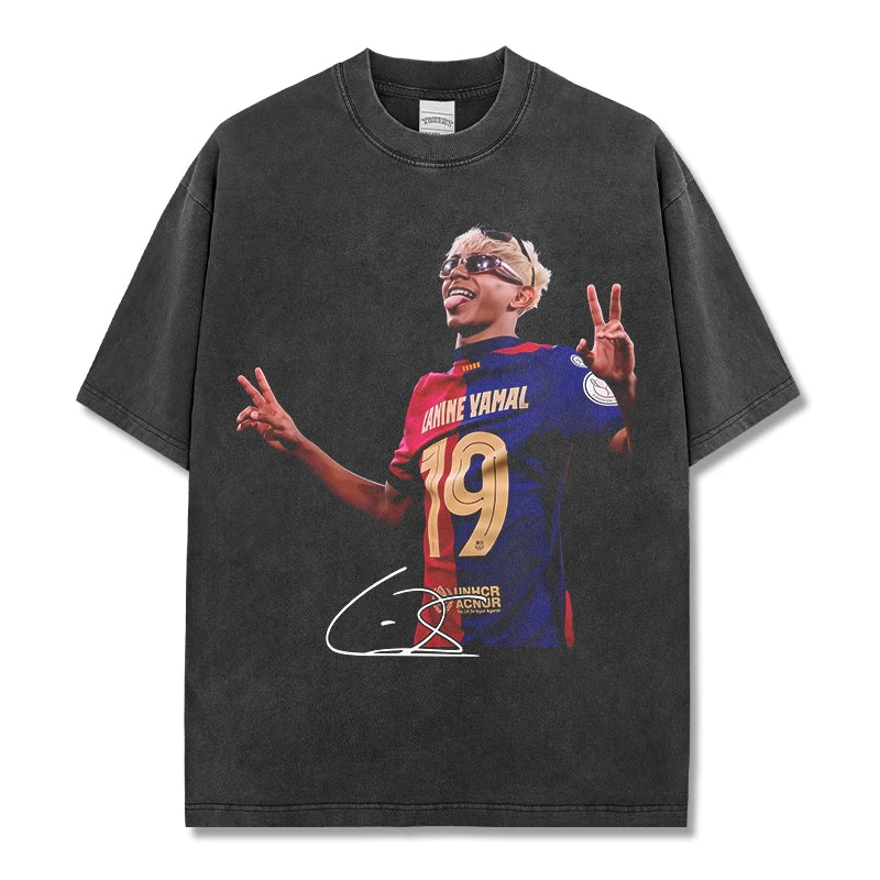 HIGH STREET SOCCER STAR BEDRUCKTES VINTAGE-T-SHIRT | LAMINE YAMAL V5.28