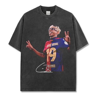 HIGH STREET SOCCER STAR BEDRUCKTES VINTAGE-T-SHIRT | LAMINE YAMAL V5.28