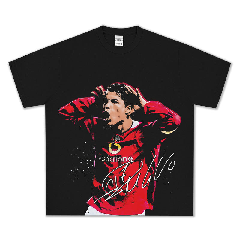 HIGH STREET FOOTBALL STAR PRINTED  VINTAGE TEE | RONALDO V6.1