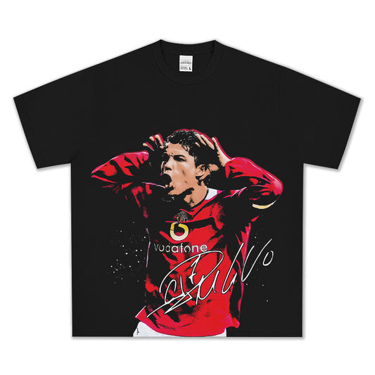 HIGH STREET FOOTBALL STAR PRINTED  VINTAGE TEE | RONALDO V6.1