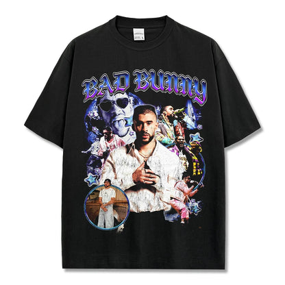 T-SHIRT VINTAGE IMPRIMÉ STAR HIP-HOP HIGH STREET | CHRIS BROWN V7.6
