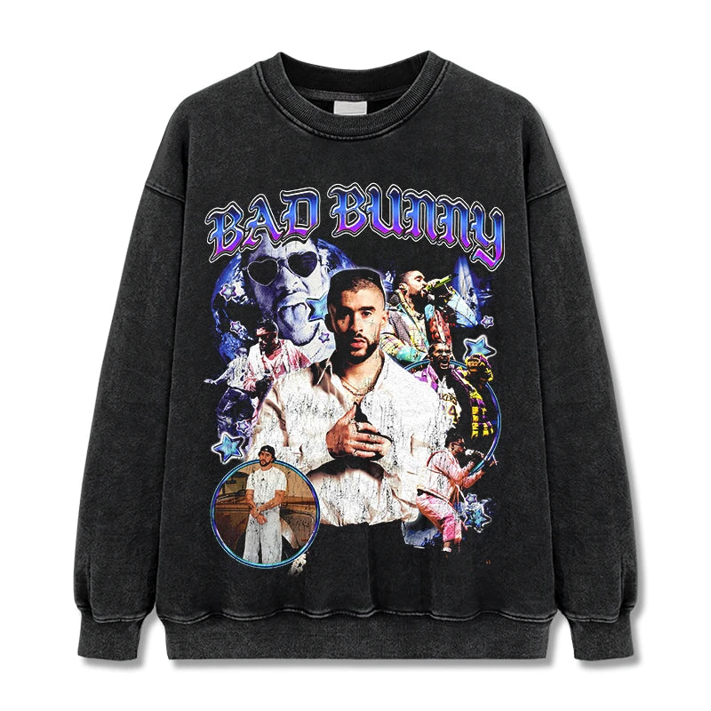 T-SHIRT VINTAGE IMPRIMÉ STAR HIP-HOP HIGH STREET | CHRIS BROWN V7.6