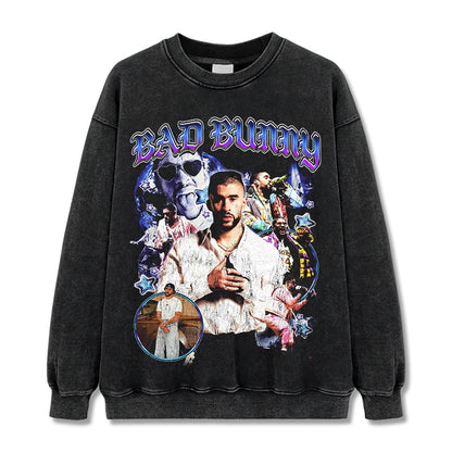 T-SHIRT VINTAGE IMPRIMÉ STAR HIP-HOP HIGH STREET | CHRIS BROWN V7.6