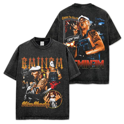 T-SHIRT VINTAGE IMPRIMÉ STAR HIP-HOP HIGH STREET | CHRIS BROWN V7.6