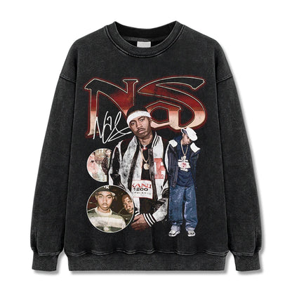 T-SHIRT VINTAGE IMPRIMÉ STAR HIP-HOP HIGH STREET | CHRIS BROWN V7.6