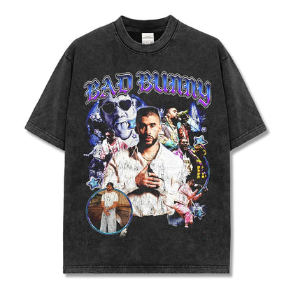 T-SHIRT VINTAGE IMPRIMÉ STAR HIP-HOP HIGH STREET | CHRIS BROWN V7.6
