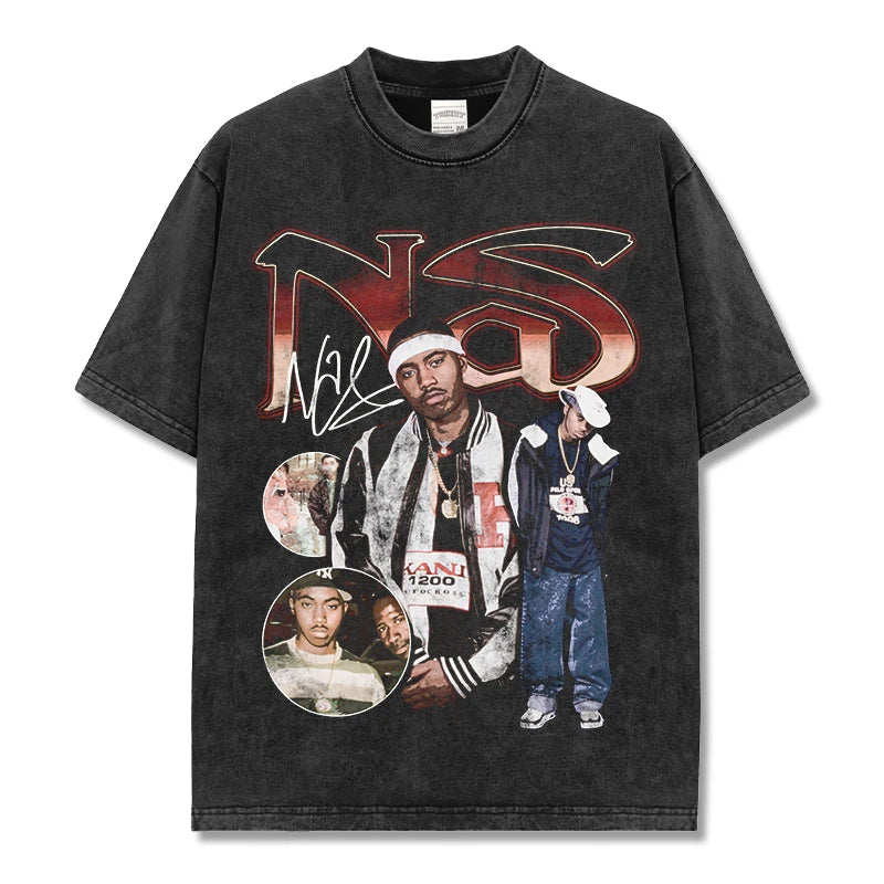 T-SHIRT VINTAGE IMPRIMÉ STAR HIP-HOP HIGH STREET | CHRIS BROWN V7.6