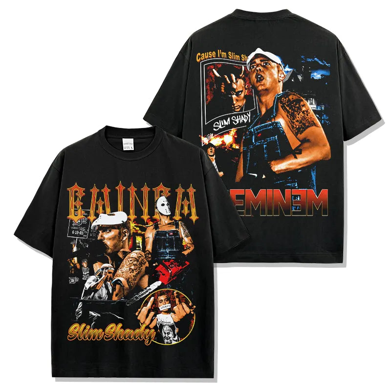T-SHIRT VINTAGE IMPRIMÉ STAR HIP-HOP HIGH STREET | CHRIS BROWN V7.6