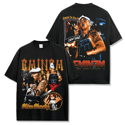 T-SHIRT VINTAGE IMPRIMÉ STAR HIP-HOP HIGH STREET | CHRIS BROWN V7.6