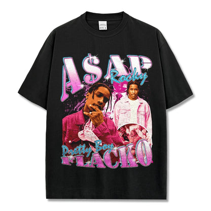T-SHIRT VINTAGE IMPRIMÉ STAR HIP-HOP HIGH STREET | CHRIS BROWN V7.6