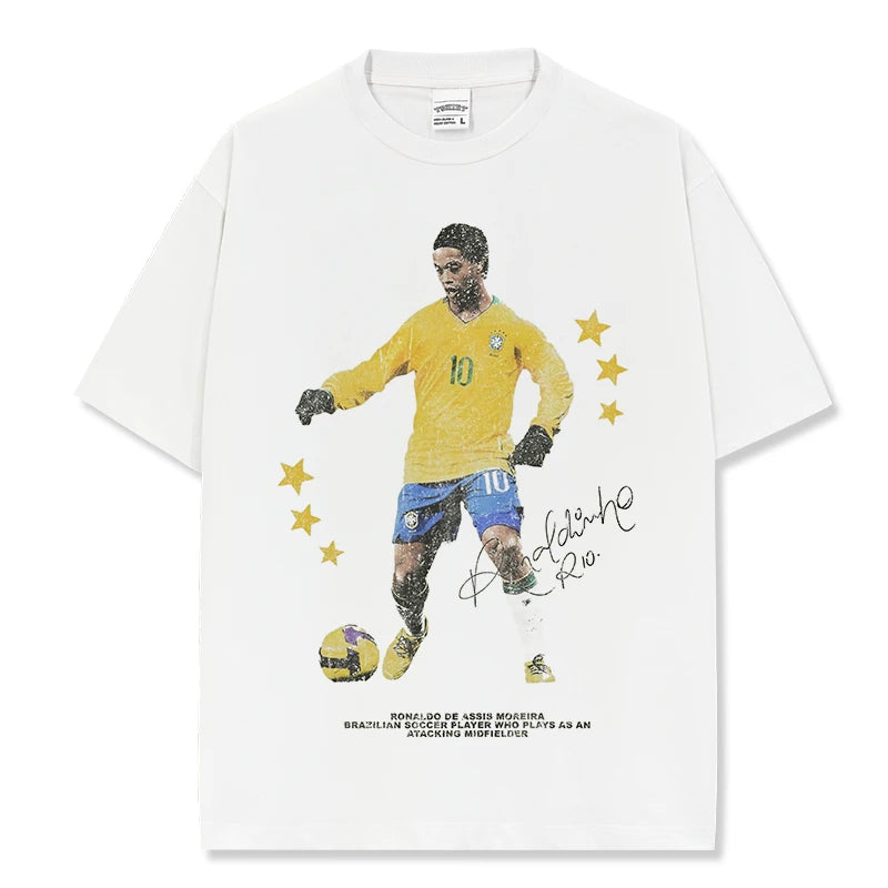 HIGH STREET SOCCER STAR BEDRUCKTES VINTAGE-T-SHIRT | RONALDO V7.3