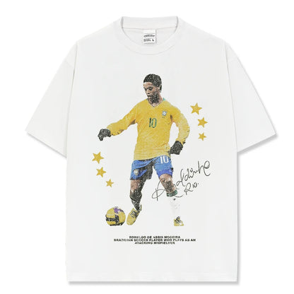 HIGH STREET SOCCER STAR BEDRUCKTES VINTAGE-T-SHIRT | RONALDO V7.3