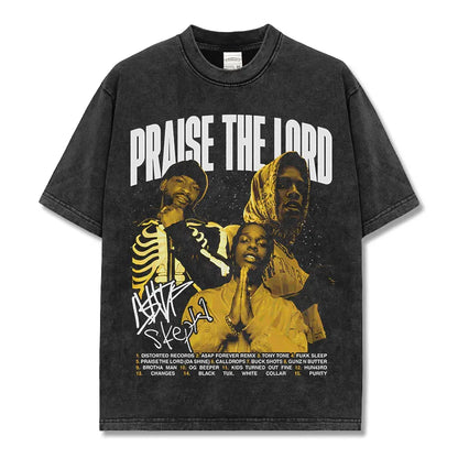HIGH STREET HIP-HOP STAR BEDRUCKTES VINTAGE-T-SHIRT | CHRIS BROWN V7.6