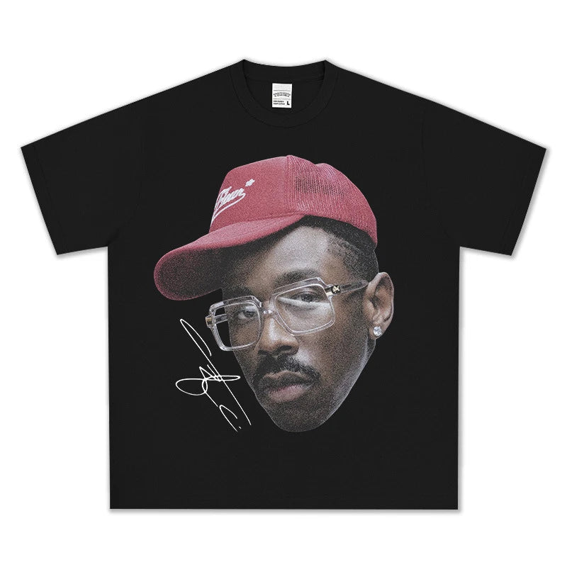 T-SHIRT VINTAGE IMPRIMÉ STAR HIP-HOP HIGH STREET | CHRIS BROWN V7.6