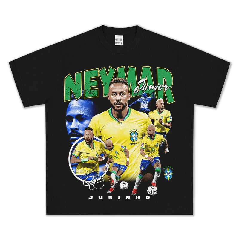 HIGH STREET SOCCER STAR BEDRUCKTES VINTAGE-T-SHIRT | NEYMAR JUNIOR V7.3