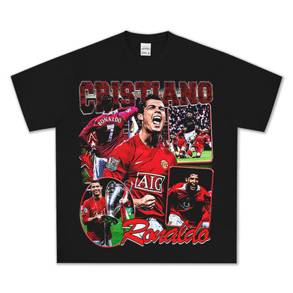 T-SHIRT VINTAGE IMPRIMÉ FOOTBALLEUR DE RUE | RONALDO V7.8