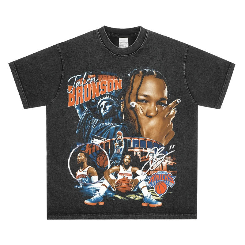 HIGH STREET NBA STAR PRINTED VINTAGE T-SHIRT | BRUNSON V7.3