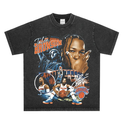 HIGH STREET NBA STAR PRINTED VINTAGE T-SHIRT | BRUNSON V7.3