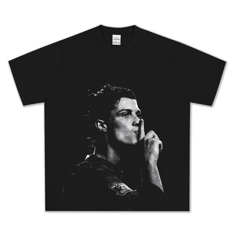 T-SHIRT VINTAGE IMPRIMÉ FOOTBALLEUR DE RUE | RONALDO V7.8
